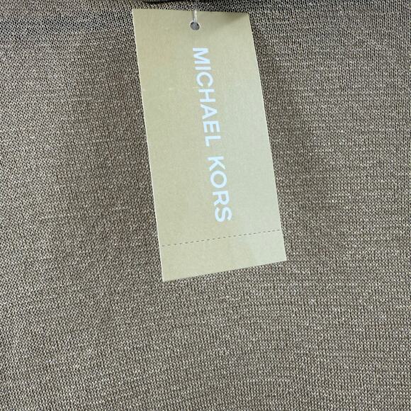 Michael Kors Turtleneck Size Large NWT Gold Semi-Sheer Metallic Stretch Holiday - Picture 6 of 16